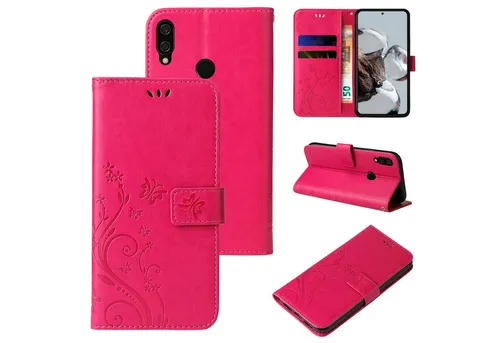 Tec-Expert Handyhülle Cover Tasche Hülle für Huawei P20 Lite 5,84 Zoll, Klapphülle Case mit Kartenfach Fliphülle aufstellbar, Motiv Blumen