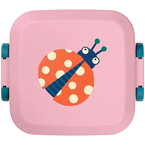 Amuse Rikko Brotdose Kinder mit Fächern Animal Parade | Bento Box + Snackbox mit Fächern | BPA freie Lunchbox Kinder | Brotdose Kindergarten | Brotbox passt in jeden Rucksack | Schicke Jausenbox