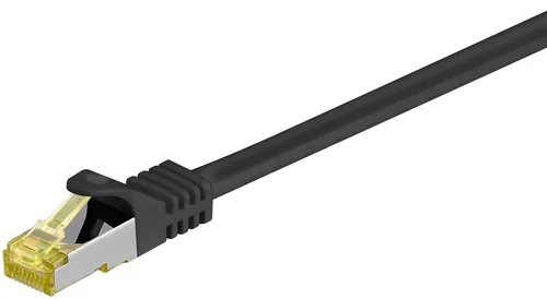 CAT 6a Netzwerkkabel mit CAT 7 Rohkabel, 500 MHz, S/FTP, LS0H, schwarz - Länge: 3,0 m