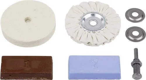 Wolfcraft 2178000 Hobby-Polierset – Ideal für Heimwerker - Vielseitiges Polierset für perfekte Oberflächenbearbeitung. Optimal für Hobbyprojekte und zur Unterstützung der Pflege von Materialien.