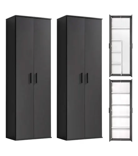 mokebo Schrank-Set Die Allzweckwaffe, 2er-Set aus Aktenschrank & Besenschrank - Schranksysteme, vielseitig einsetzbar und ideal für platzsparenden Stauraum. MADE IN GERMANY, einfach zu montieren und direkt geliefert!