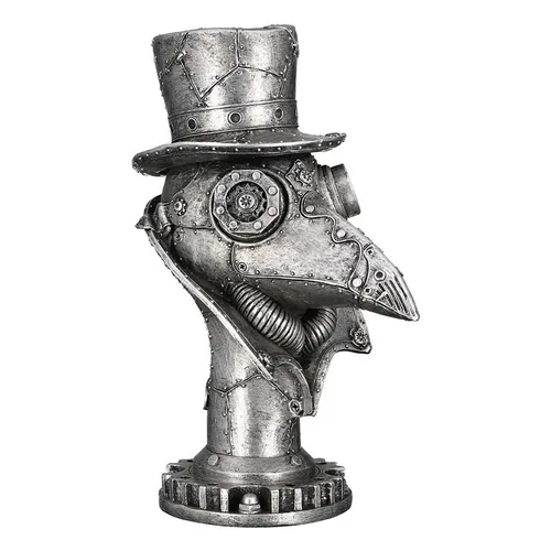 Casablanca Skulptur - Steampunk Crow - 23cm Hoch - Statuen: Antikfinish Krähe mit Zylinder und Brille, perfekte Geschenkidee für besondere Anlässe wie Geburtstage, Hochzeiten oder Weihnachten.
