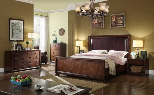 Komplettes Schlafzimmer Set 4 tlg Design Modern Luxus Bett 2x Nachttisch Kommode