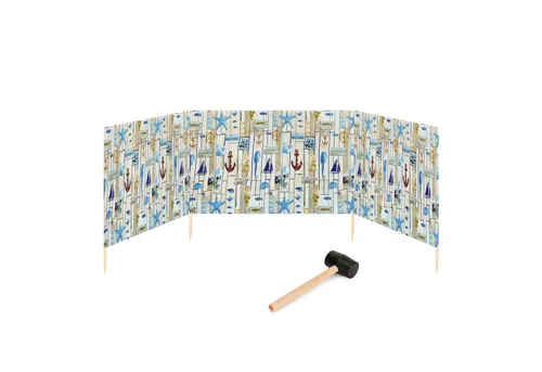 Garronda Windschutz Strand Sichtschutz 4m lang mit Gummihammer GAEX001, (mit Gummihammer)