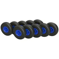 SUPROD Ersatzrad PU Rad Ø 260 mm 3.00-4 Gleitlager Sliprad Sackkarrenrad PANNENSICHER (10 St) blau|schwarz