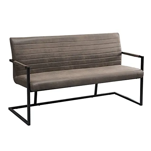 Produktbild riess-ambiente Sitzbank LOFT 160cm taupe/schwarz