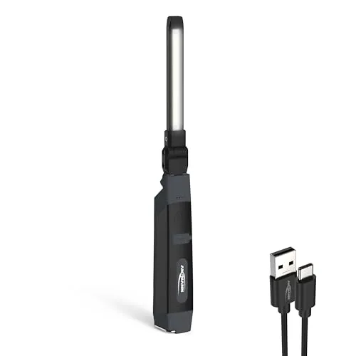 ANS 1600-0307 LED-Arbeitsleuchte - Taschenlampen mit 500 lm Hauptlicht, drei Schaltmodi und verstellbarem Kopf für flexible Beleuchtung in Werkstätten oder im Freien.