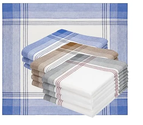 Betz 12 Stück Herren Stoff Taschentücher Set MARTIN Größe 40 x 40 cm 100% Baumwolle Dessin 8