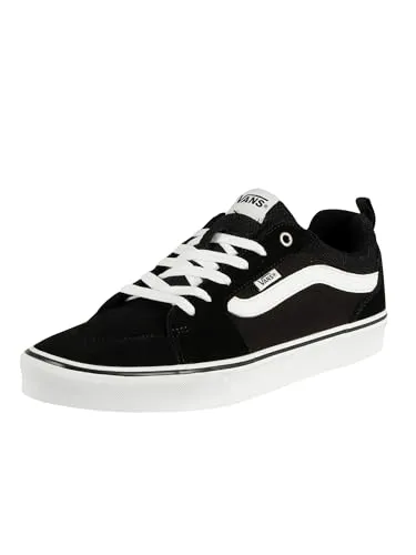 VANS Filmore Sneaker Gr. 47 - Schwarz-Weiß - Sportlicher Skaterschuh aus strapazierfähigem Leder und Textil, angelehnt an das Design vom Sk8 Low. Ideal für lässige Looks und sicheren Halt dank leicht profiliertem Gummiboden.