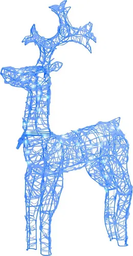 vidaXL LED-Rentier Weihnachtsdeko mit 90 LEDs in blau von vidaXL