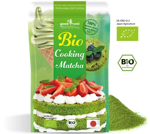 Matcha Tee Pulver Bio Culinary, 100g - für Backen, Kochen, Smoothies, Latte, Eis
