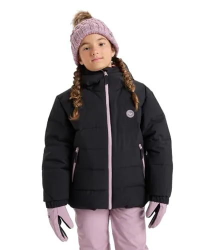 Roxy Snowboardjacke Snowyhill Puffy 10K schwarz 170/176 (16) - Wintersport-Bekleidung mit 10K Wasserdichtigkeit, ideal für kalte Tage auf der Piste und sorgt für optimalen Komfort.