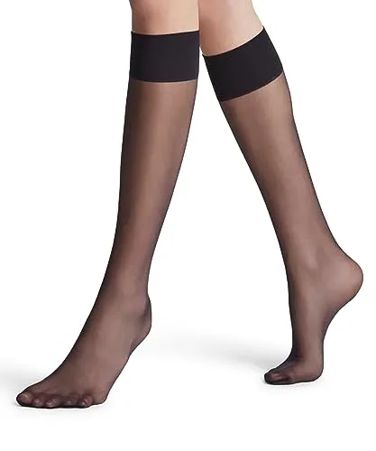 FALKE Damen Kniestrümpfe Pure Matt 20 DEN W Kh transparent einfarbig 1 Paar, Schwarz Black 3009, 39-42
