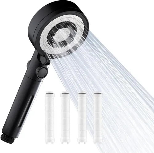 Duschkopf mit 4 PP Filter Handbrause - Duschbrausen & -köpfe, wassersparend mit 5 Strahlarten für ein erfrischendes Duscherlebnis und hohen Druck.