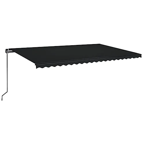 vidaXL Manuelle Einziehbare Markise 500x350 cm Anthrazit - Genießen Sie schattige Momente im Freien mit dieser stabilen, einziehbaren Markise. Der pulverbeschichtete Aluminiumrahmen sorgt für Langlebigkeit, während der wasser- und UV-beständige Stoff optimalen Schutz bietet.