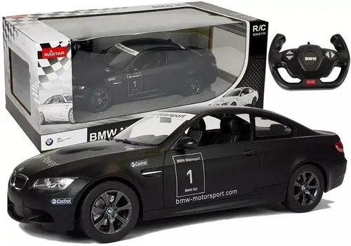BMW M3 Ferngesteuertes Auto 1:14 Schwarz - LEAN Toys 5904204751759 - Erlebe Fahrspaß mit dem detailgetreuen BMW M3 im Maßstab 1:14. Ideal für actionreiche Rennen und kreative Abenteuer im Innen- und Außenbereich.