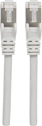 Intellinet 317139 RJ45 Netzwerkkabel, Patchkabel CAT 6a S/FTP 1.50m Grau Folienschirm, Geflechtschirm, Halogenfrei 1St.