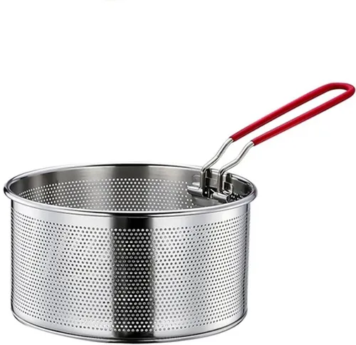 Little Lorien Küchensieb Edelstahl Küchensieb & Frittierkorb, Nudelsieb, abnehmbarer Griff, Edelstahl, (2-St., 1 x Frittierkorb aus Edelstahl mit abnehmbarem Griff), Frittierkorb für frittieren, Pasta und gemüse mit abnehmbarer Griff silberfarben Ø 18 cm