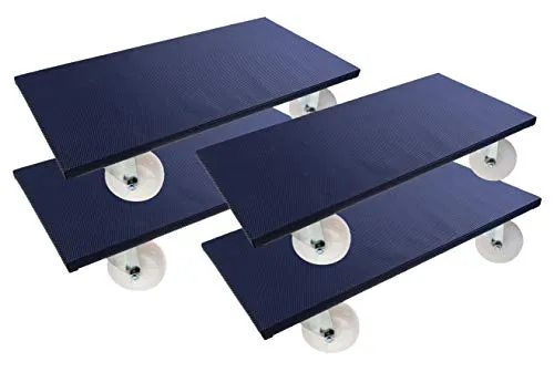 Stück Möbelroller 600 x 300 - Robustes Transportrolly mit Antirutschüberzug - Transportwagen für Baumaterialien, max. Traglast 500kg, ausgestattet mit 4 Lenkrollen für einfache Mobilität und Sicherheit.