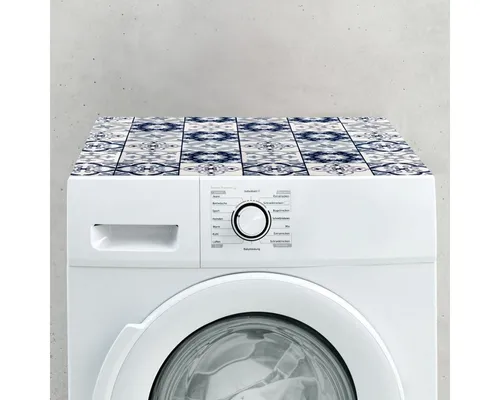 matches21 HOME & HOBBY Antirutschmatte Waschmaschinen-Auflage rutschfest Mosaik Kacheln blau 60x60 cm, 1-St., Zuschneidbare Matte als Waschmaschinen-Abdeckung Trockner-Abdeckung