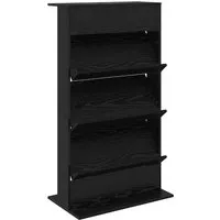 vidaXL Magazinregal Schwarz Eichen-Optik 70 x 41 x 126 cm - Praktischer Zeitschriftenständer aus Holzwerkstoff in modernem Design. Ideal zur stilvollen Aufbewahrung von Zeitschriften und Dokumenten in Wohnräumen oder Büros.