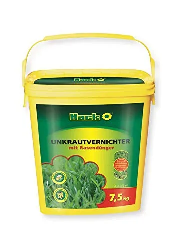 Hack Unkrautvernichter mit Rasendünger 7,5 kg - Dünger und Unkrautvernichter in einem, ideal für einen gesunden, grünen Rasen ohne unerwünschtes Unkraut.