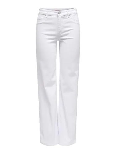 ONLY Onlblush Mid Straight DNM Dot Noos Jeans - Stylische Jeans mit Knopfleiste und mittlerer Taille. Der gerade Schnitt sorgt für optimalen Tragekomfort und eine lässige Passform bis zum Saum.