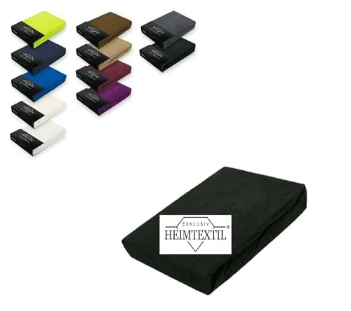 Exklusiv Heimtextil Frottee Spannbettlaken 90-100 x 200 cm - Spannbetttücher aus 80% Baumwolle und 20% Polyester, Öko-Tex zertifiziert, mit Rundumgummizug für perfekten Halt und faltenfreie Oberfläche, ideal für Matratzen bis 25 cm Höhe.
