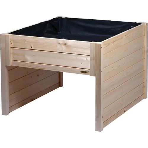 dobar Mährobotergarage mit Pflanzkasten - Schutz für Ihren Automower - Rasenmäher-Zubehör mit robustem Kiefernholz, schützt vor Wind und Wetter und bietet zusätzlich Platz für Pflanzen.