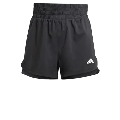 adidas Damen Pacer Training 3-Stripes Woven High-Rise Shorts, Black/White, M 3 inch