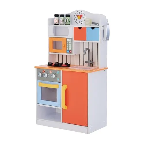 Teamson Kids Kinderküche Spielküche, Holzküche, Jungen & Mädchen TD-11708R