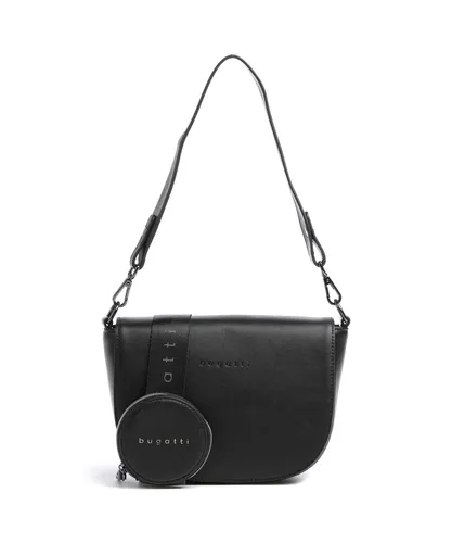 bugatti Schultertasche Almata M - elegant schwarz - Umhängetaschen, stilvolle Schultertasche in Größe M, ideal für den täglichen Gebrauch und perfekt für modebewusste Träger.