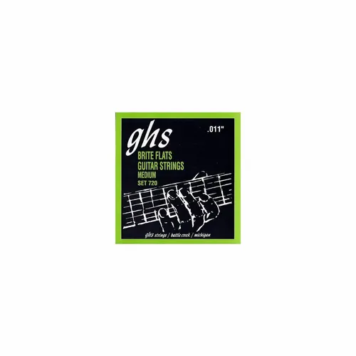 GHS Brite Flats - 720 - Electric Guitar String Set, Medium, .011-.050