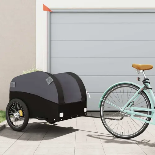 Maison Exclusive Fahrradanhänger Schwarz 45 kg Eisen