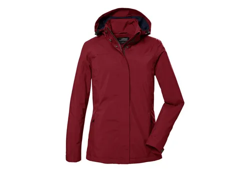 killtec Damen Funktionsjacke KOS 42 WMN JCKT, rot - Funktionsjacke für Damen mit 10.000 mm Wassersäule, 100% wasserdicht und umweltfreundlich. Ideal für Outdoor-Aktivitäten mit abzippbarer Kapuze und verschweißten Nähten.