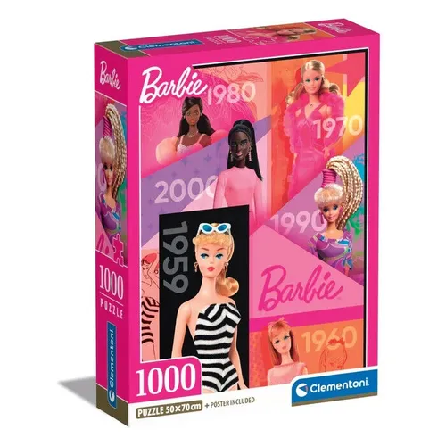 Puzzle Clementoni - Ovp - Barbie 65 Yrs - 1000 Stücke - 70 X 50 CM