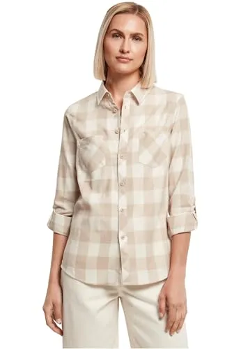Urban Classics Damen Karo Flanell Hemd, whitesand/lighttaupe, L - Stilvolles Karo-Hemd für Damen von Urban Classics, ideal für jedes Outfit. Hergestellt aus angenehmem Material für hohen Tragekomfort. Entdecke weitere angesagte Streetwear im URBAN CLASSICS Brand Store!