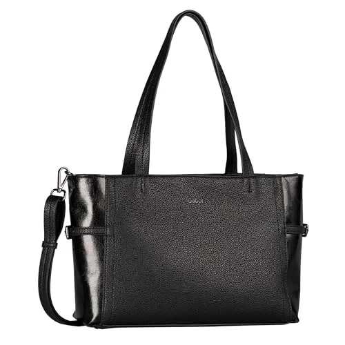 Gabor Noelle Damen Shopper Umhängetasche - Mittelgroße Umhängetasche mit Reißverschluss in Schwarz, elegant und feminin – perfekt für jeden Anlass und ein Must-Have der Gabor Kollektion!
