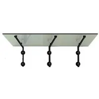 Glaszentrum Hagen L 200x90 cm Glasvordach inkl. Halter Schwarz Klarglas