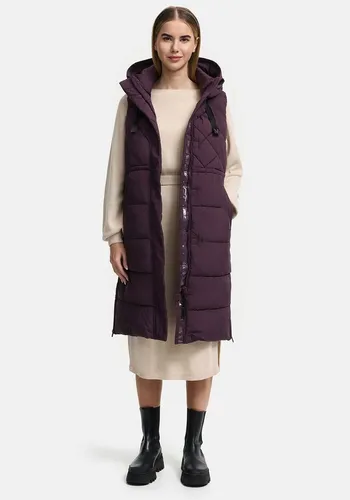Marikoo Steppweste Narikaa mit Teddyfell - Elegante Damen Steppweste von Marikoo mit weichem Teddyfell und verstellbarer Kapuze. Ideal für Herbst und Winter, bietet sie optimalen Tragekomfort und eine modische Länge bis zu den Knien.