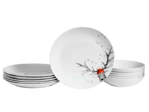 CreaTable, 13917, Luna Hirsch Tafelservice 12-tlg von CreaTable