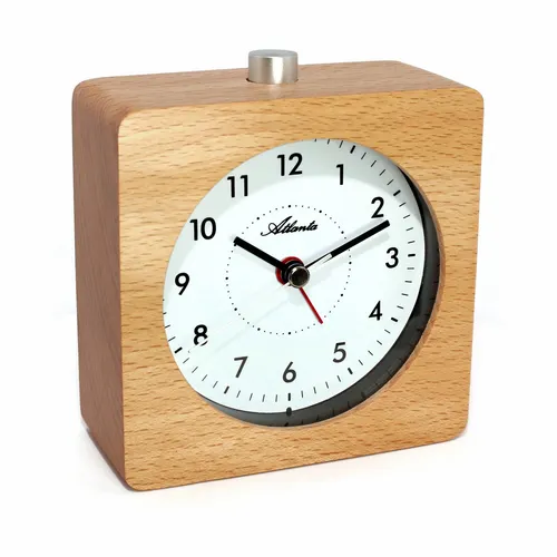 Atlanta Tischuhr 3140 mit Weckfunktion in braun von Atlanta