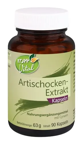 KOPP Vital® Artischocken-Extrakt | 90 Kapseln | 63 g | frei von chemischen Lösungsmitteln | 100% reiner Pflanzenextrakt