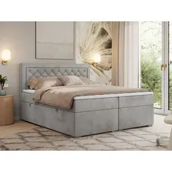 MKS MEBLE Boxspringbett 180x200 mit Bettkasten - Elegantes Polsterbett mit zwei Bettkästen für optimalen Stauraum und 7-Zonen-Taschenfederkernmatratzen für individuellen Schlafkomfort - ideal für stilvolle Schlafzimmer.