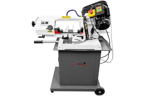 Metallbandsäge BS-128HDR mit Untergestell und Kühlmitteleinrichtung - Sägen - Robuste Metallbandsäge mit 3 Sägegeschwindigkeiten, kugelgelagerter Führung und stufenlos einstellbarer Senkgeschwindigkeit für präzises Arbeiten.