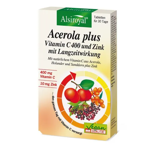 Alsiroyal Acerola plus Vit. C 400 u. Zink mit Langzeitwirkung, 30 Tabl.