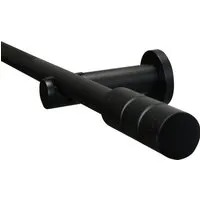 Gardinenstangen Set Zylinder Ø 19 mm 120 cm Schwarz matt