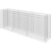 furnicato Gabionen-Hochbeet aus verzinktem Stahl 270×50×100 cm