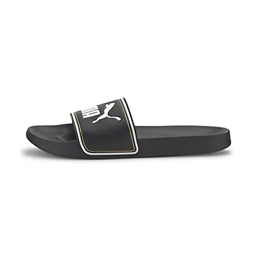 PUMA Unisex Leadcat FTR Dusch- & Badeschuhe, Puma Black-Puma Team Gold-Puma White, 38 EU - Dusch- & Badeschuhe mit ausgeformtem Fußbett für weichen Komfort und gepolstertem Riemen aus Premium-Kunstleder, ideal für den Einsatz am Pool oder im Spa.