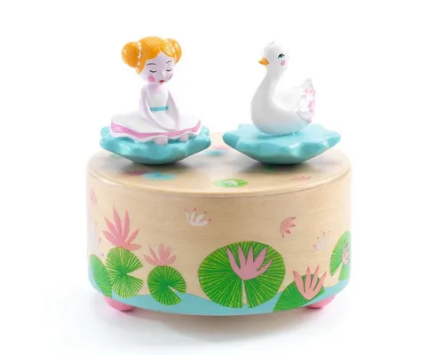 DJECO Spieluhr Ballerina – Melodie & Schwan aus Holz